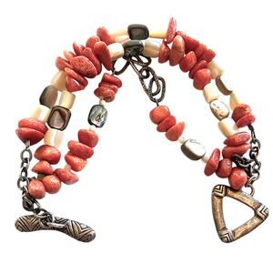 SILPADA B1314 Retired Sponge Coral Bracelet Abalone